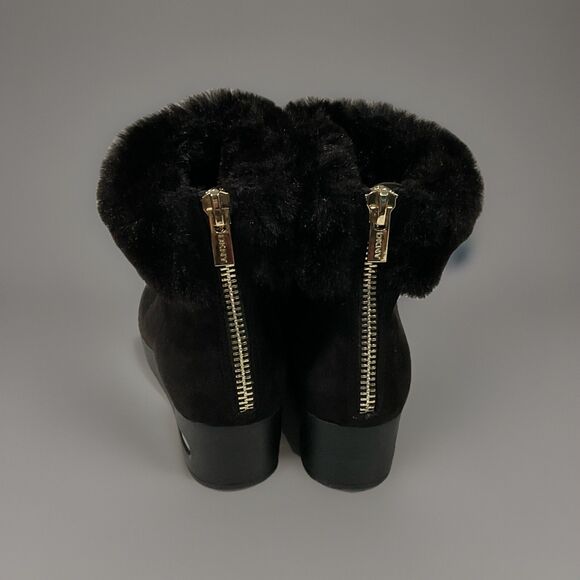 DKNY Donna Karan Suede Faux Fur Wedge Boots - US 8.5 M, Black - Picture 3 of 9